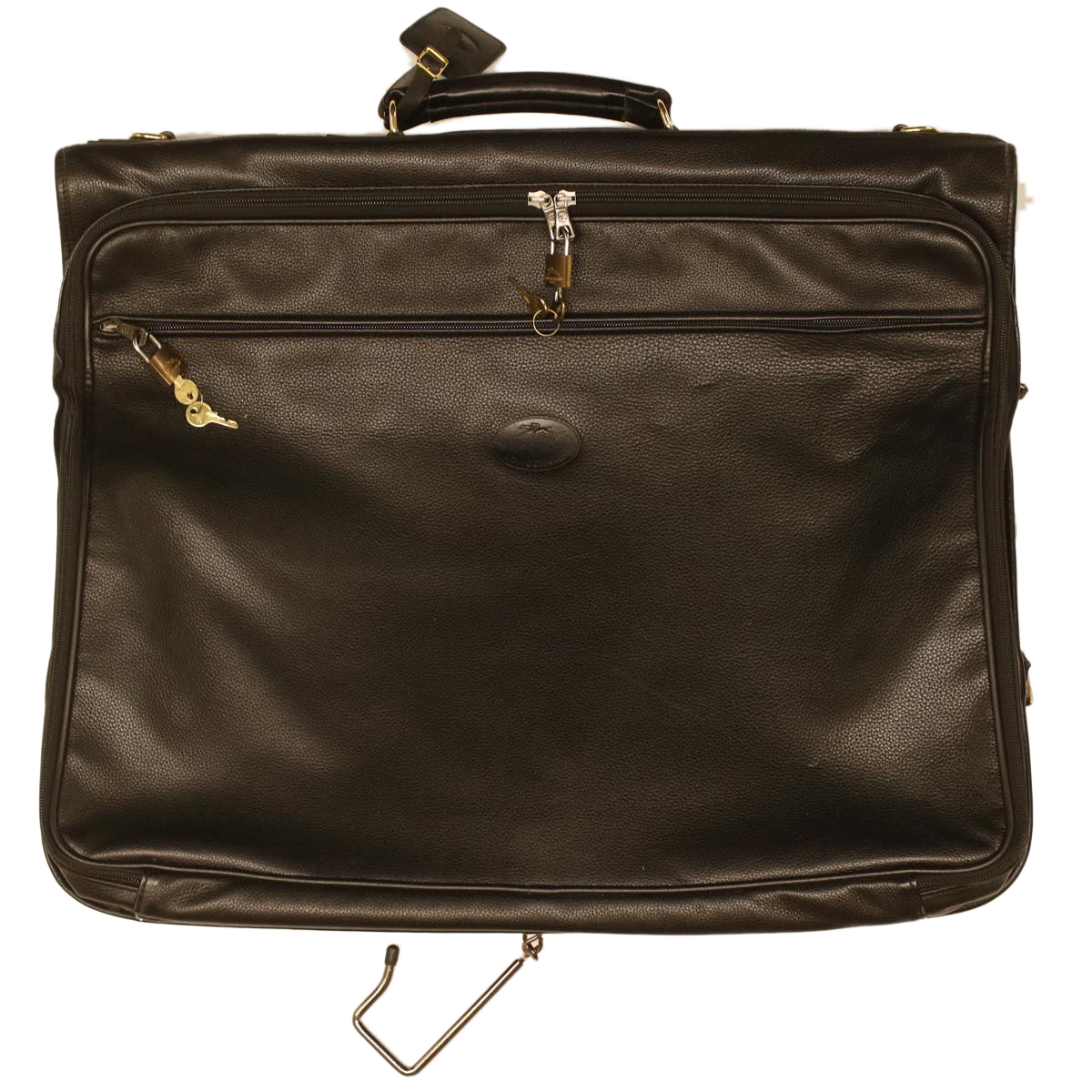 Longchamp Unisex Black Leather Longchamp Shoulder Bag in Black