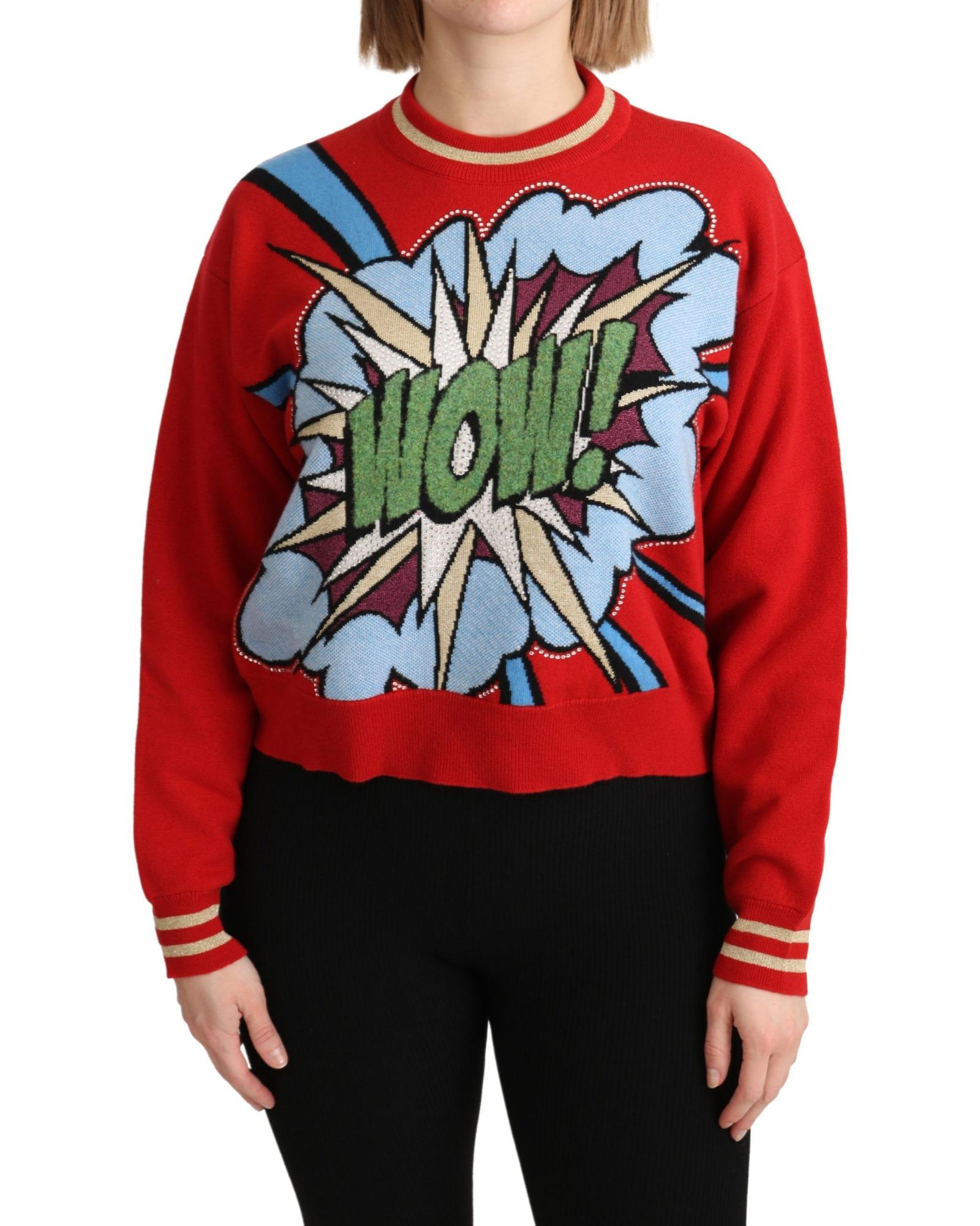 Pre-owned Dolce & Gabbana Gestrickter Kaschmir-cartoon-top-pullover - Sweaters - Red In Rot