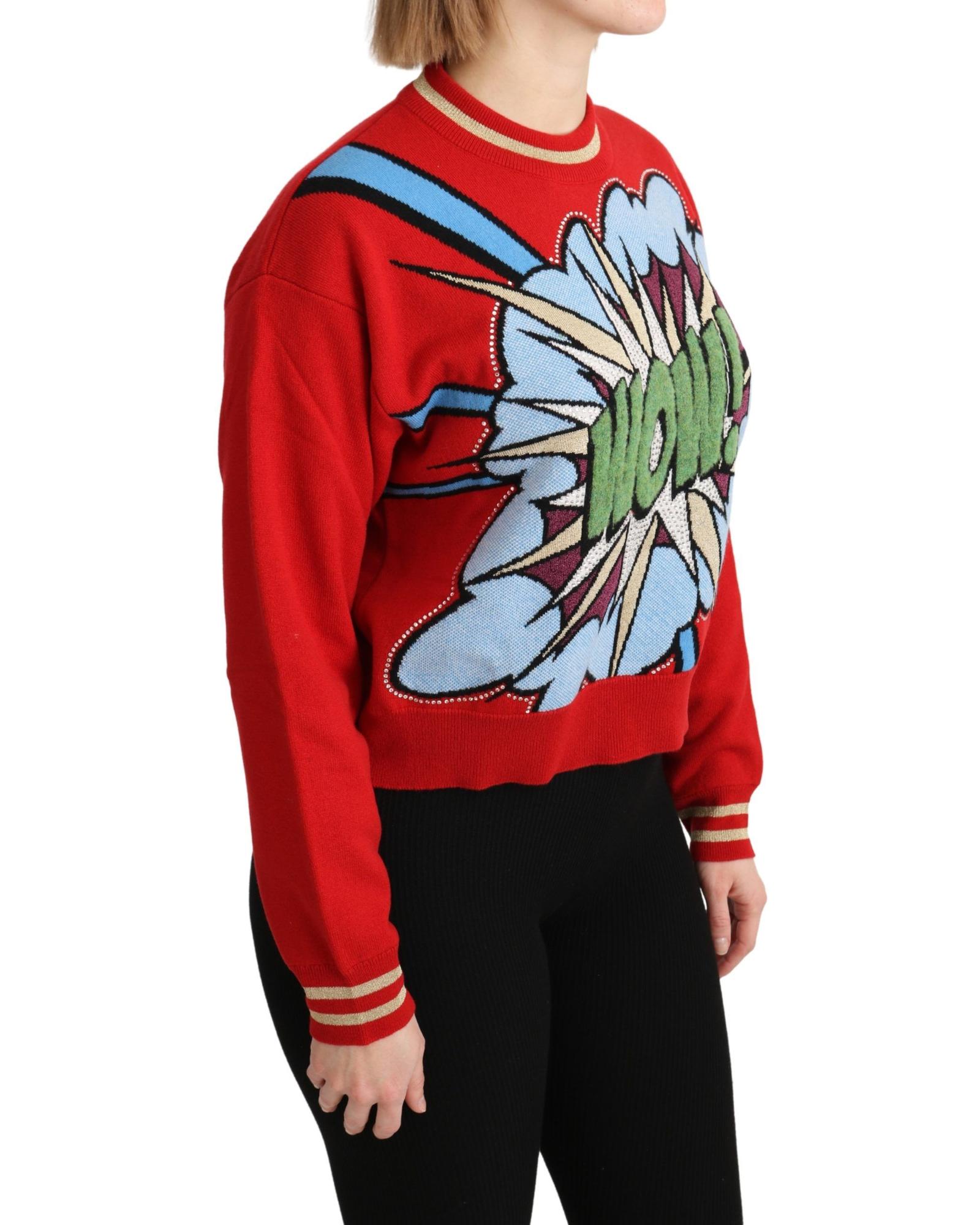 Pre-owned Dolce & Gabbana Gestrickter Kaschmir-cartoon-top-pullover - Sweaters - Red In Rot