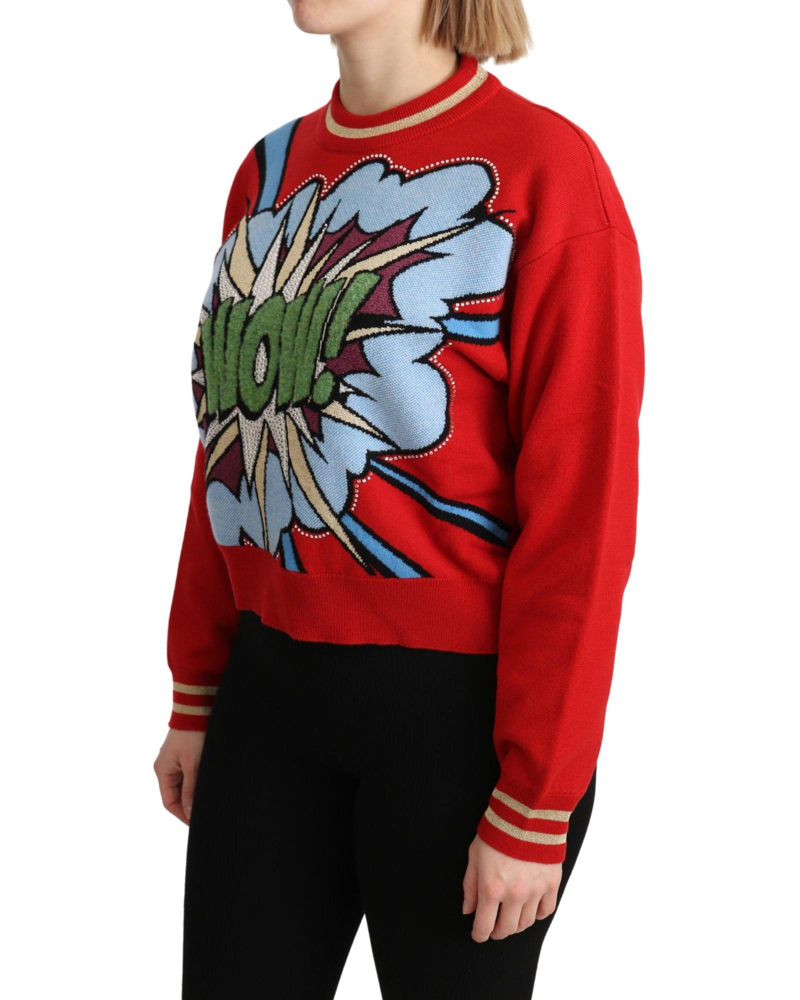 Pre-owned Dolce & Gabbana Gestrickter Kaschmir-cartoon-top-pullover - Sweaters - Red In Rot