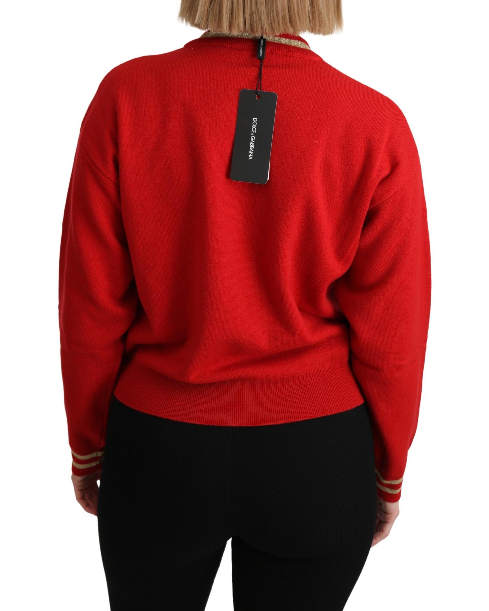 Pre-owned Dolce & Gabbana Gestrickter Kaschmir-cartoon-top-pullover - Sweaters - Red In Rot