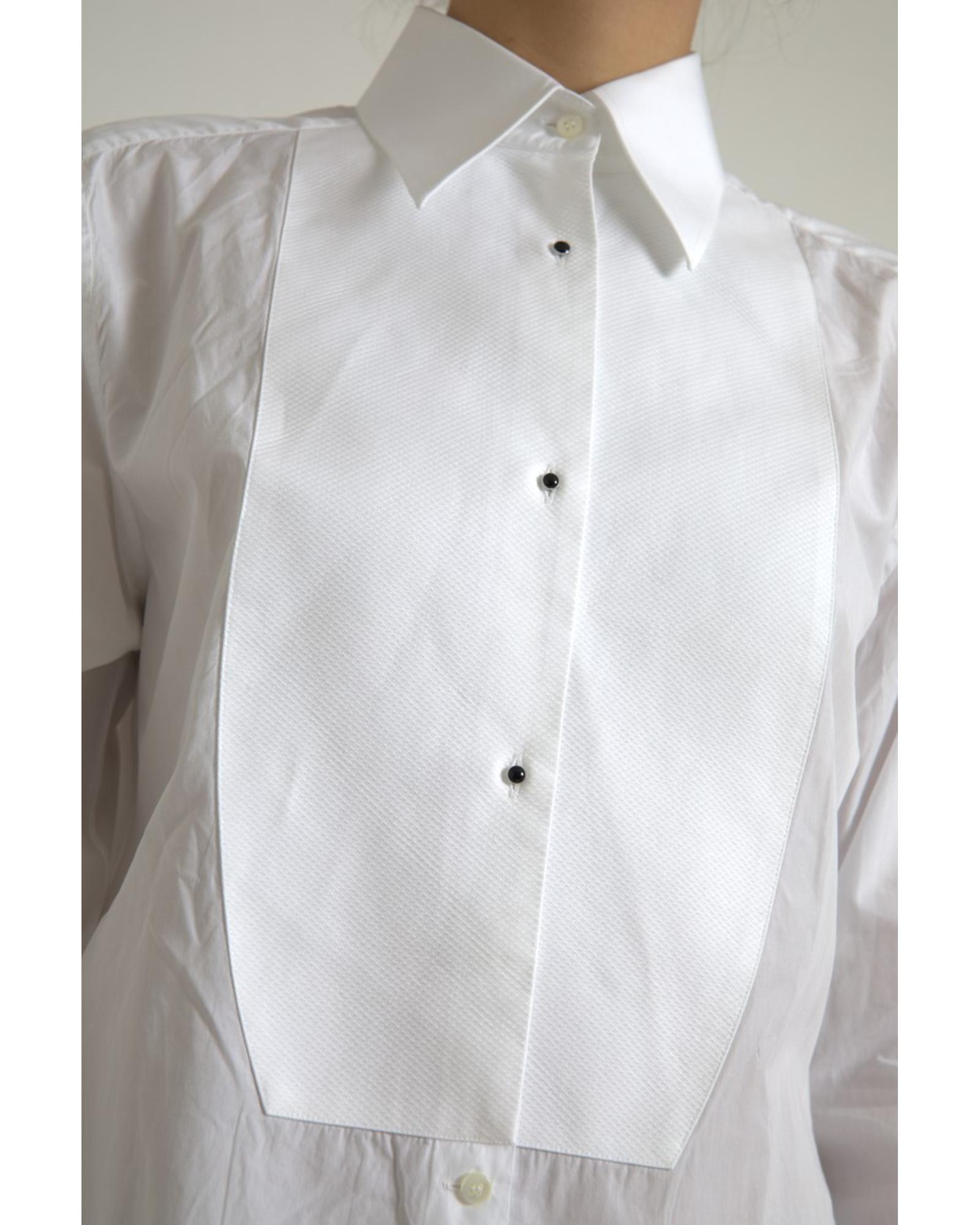 Pre-owned Dolce & Gabbana Langarmeliges Hemd Aus Baumwolle Mit Kragen - Shirts - White In Weiss