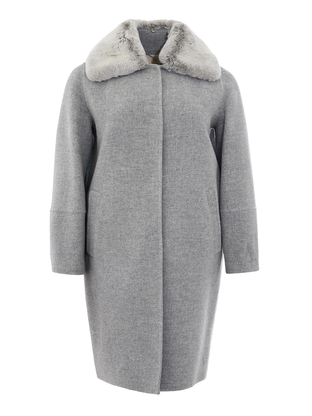 Wool Coat with Fur Collar
