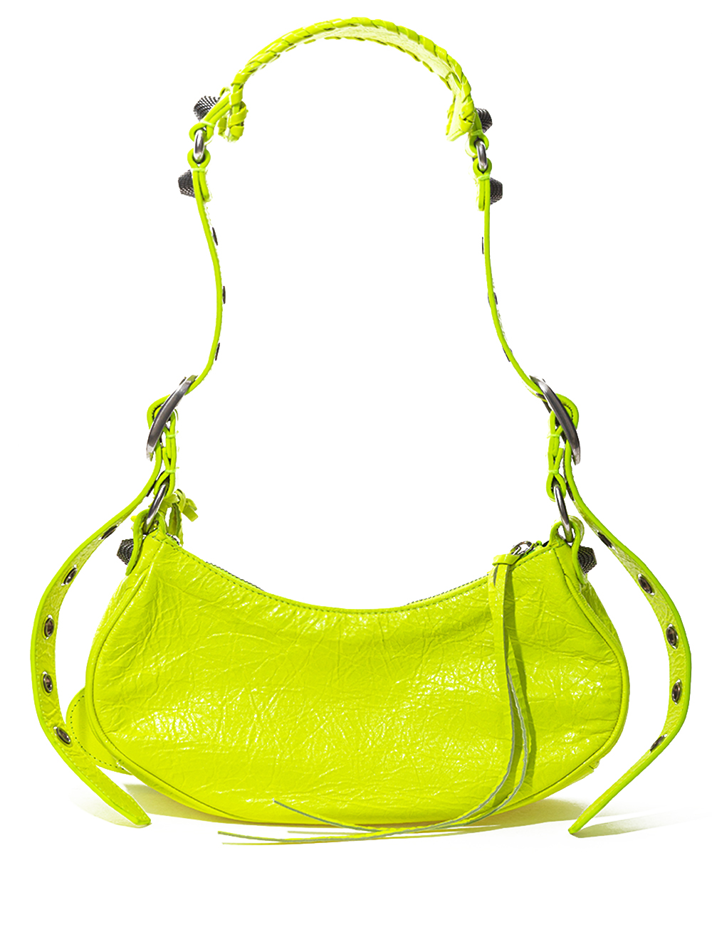 Neon  Leather Shoulder Bag with Detachable Mirror