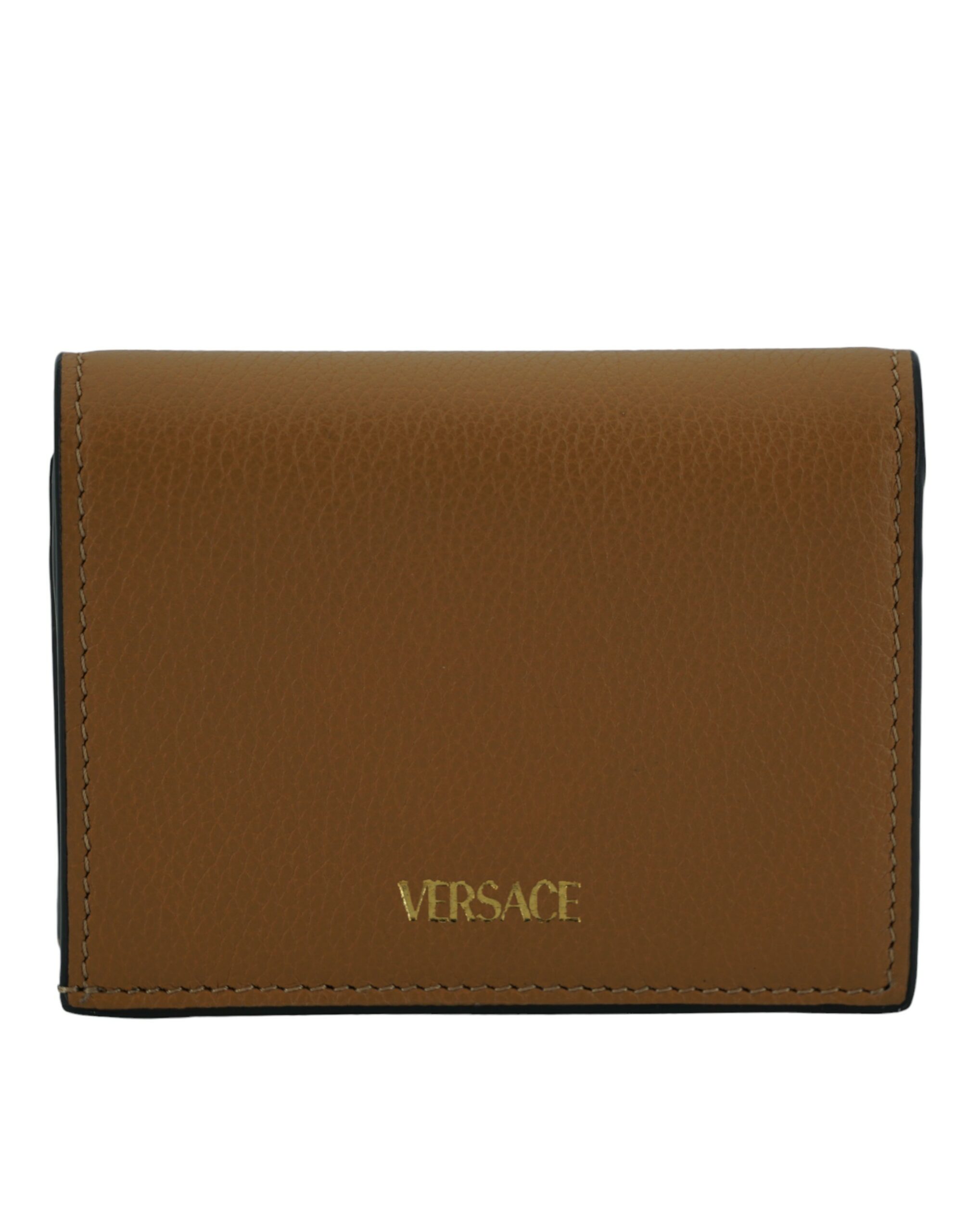 Calf Leather Compact Wallet with Medusa Head Logo