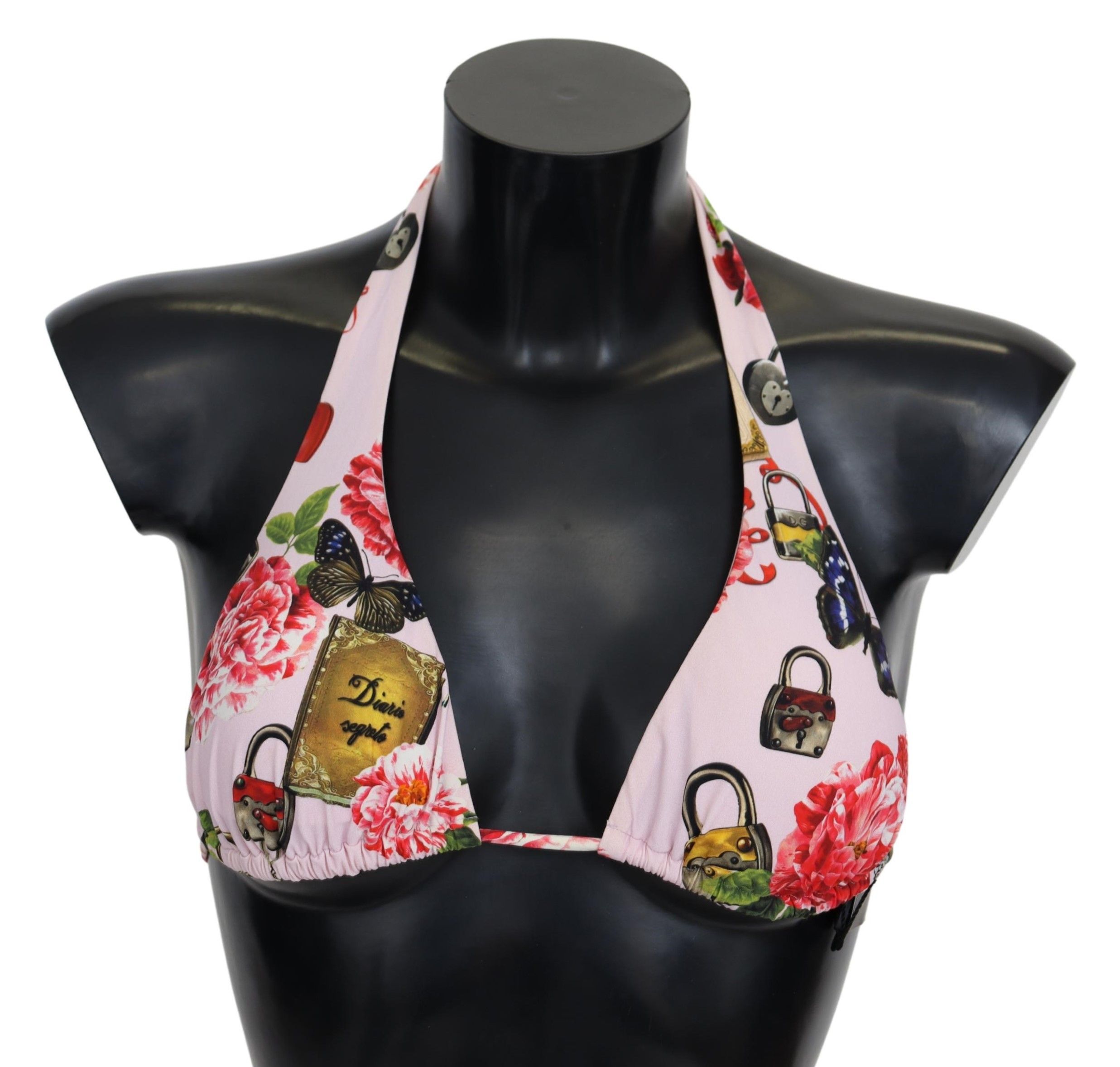 Floral Butterfly Padlock Bikini Top