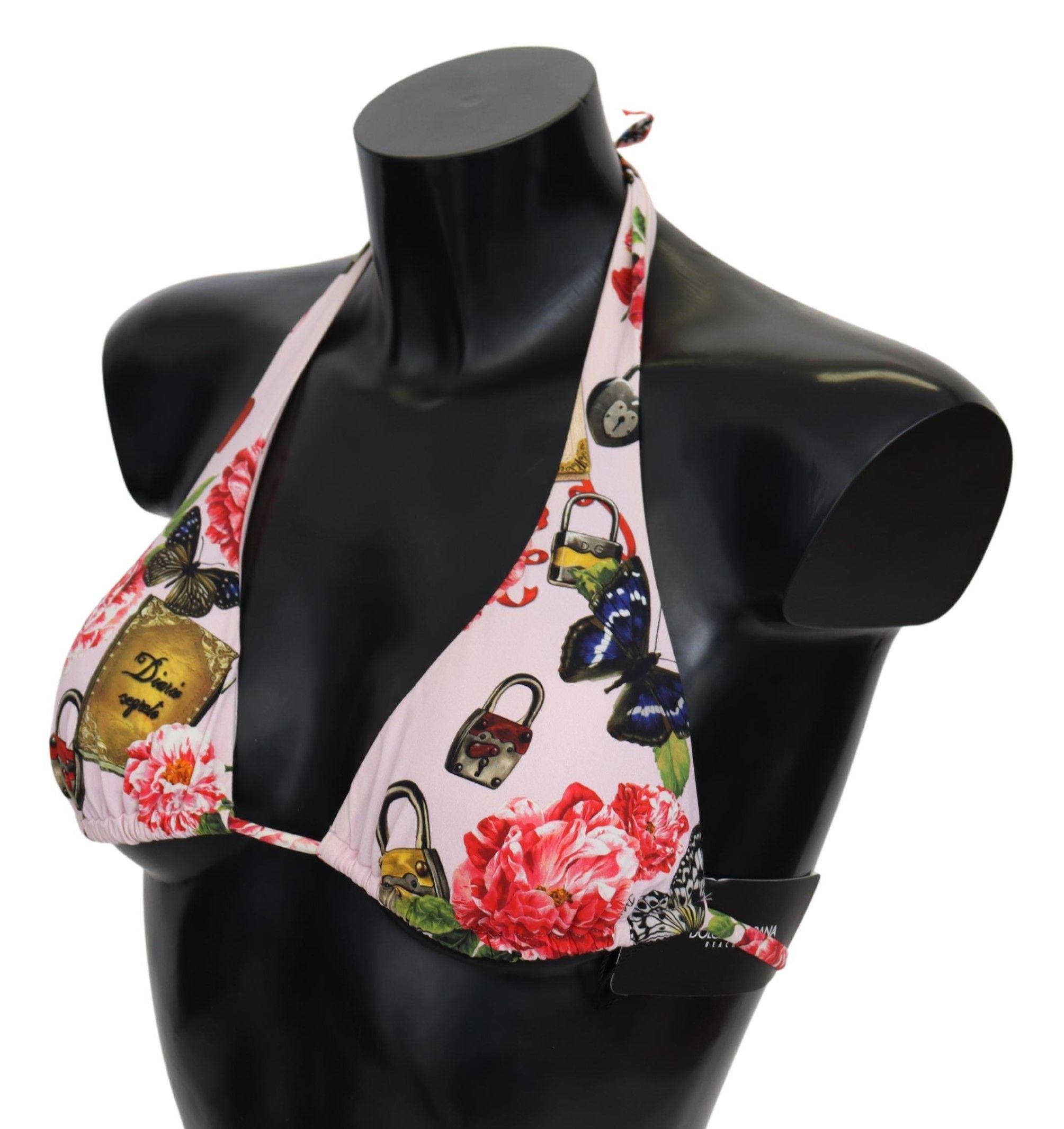 Floral Butterfly Padlock Bikini Top