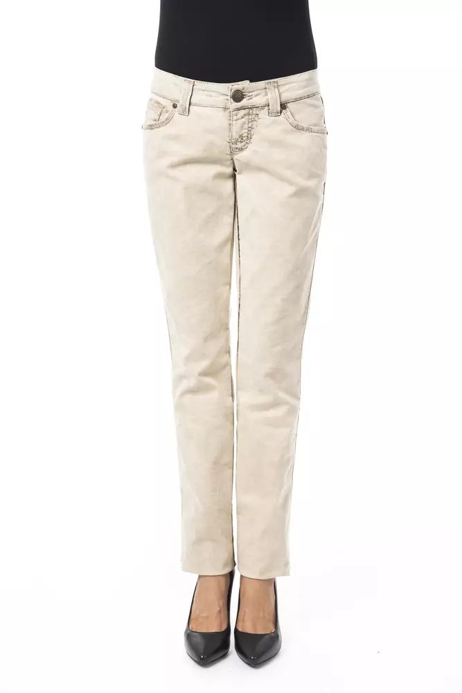 Slim Fit Cotton Jeans with Front and Back Pockets
