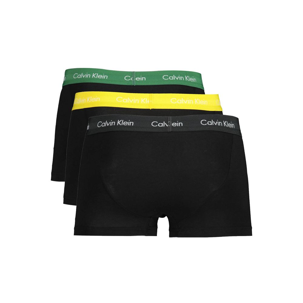 Pack of Three Cotton Underwear Trunks with Elastic Waistband and Logo