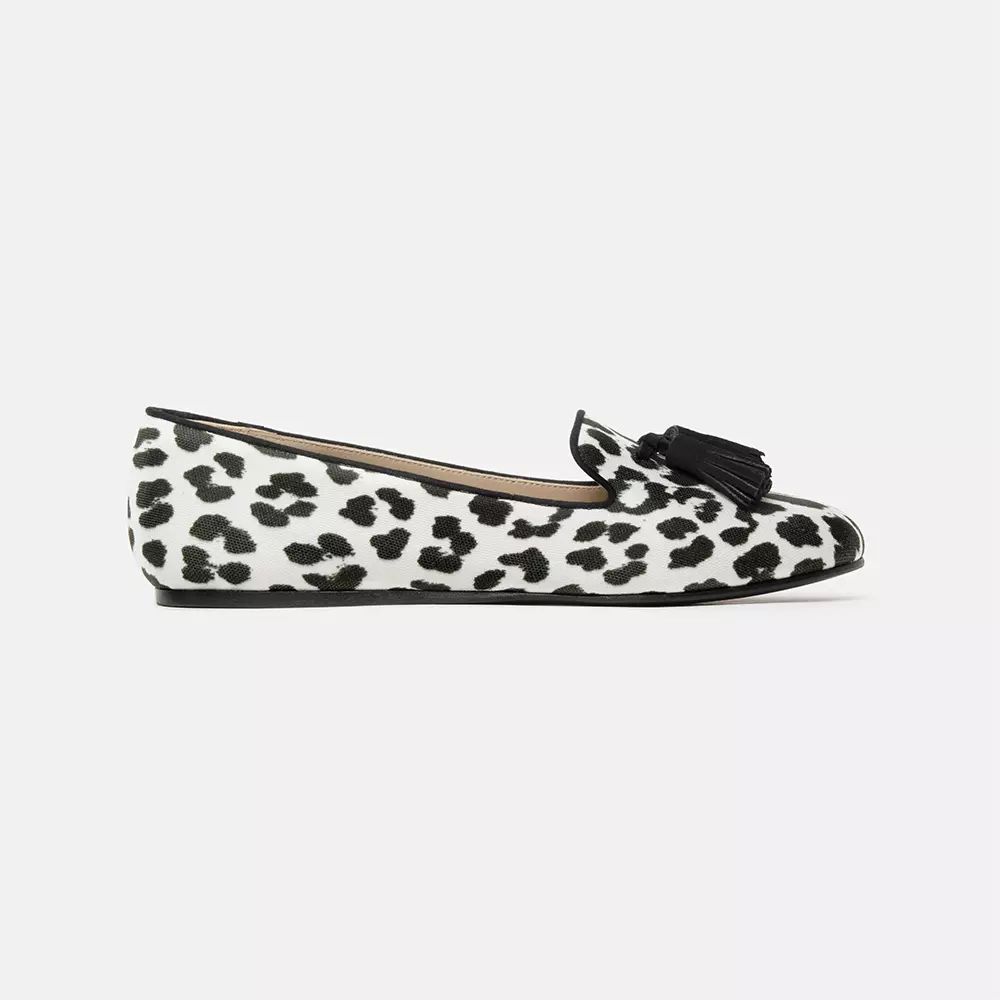 Leopard Print Silk Loafers