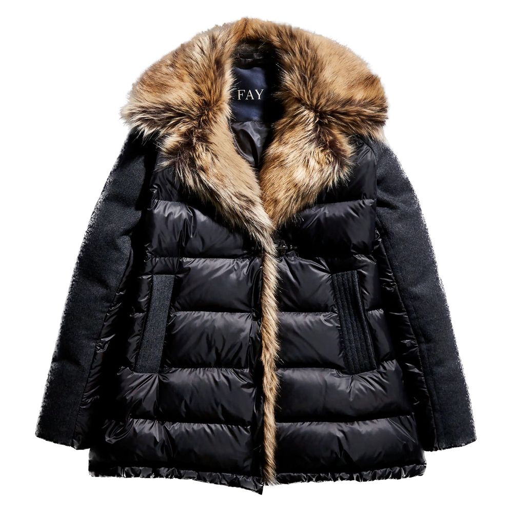 Ultra Light Quilted Down Jacket with Faux Fur Lapels