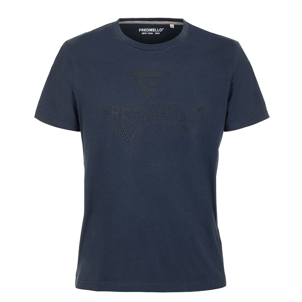 Cotton Crewneck T-Shirt with Front Design
