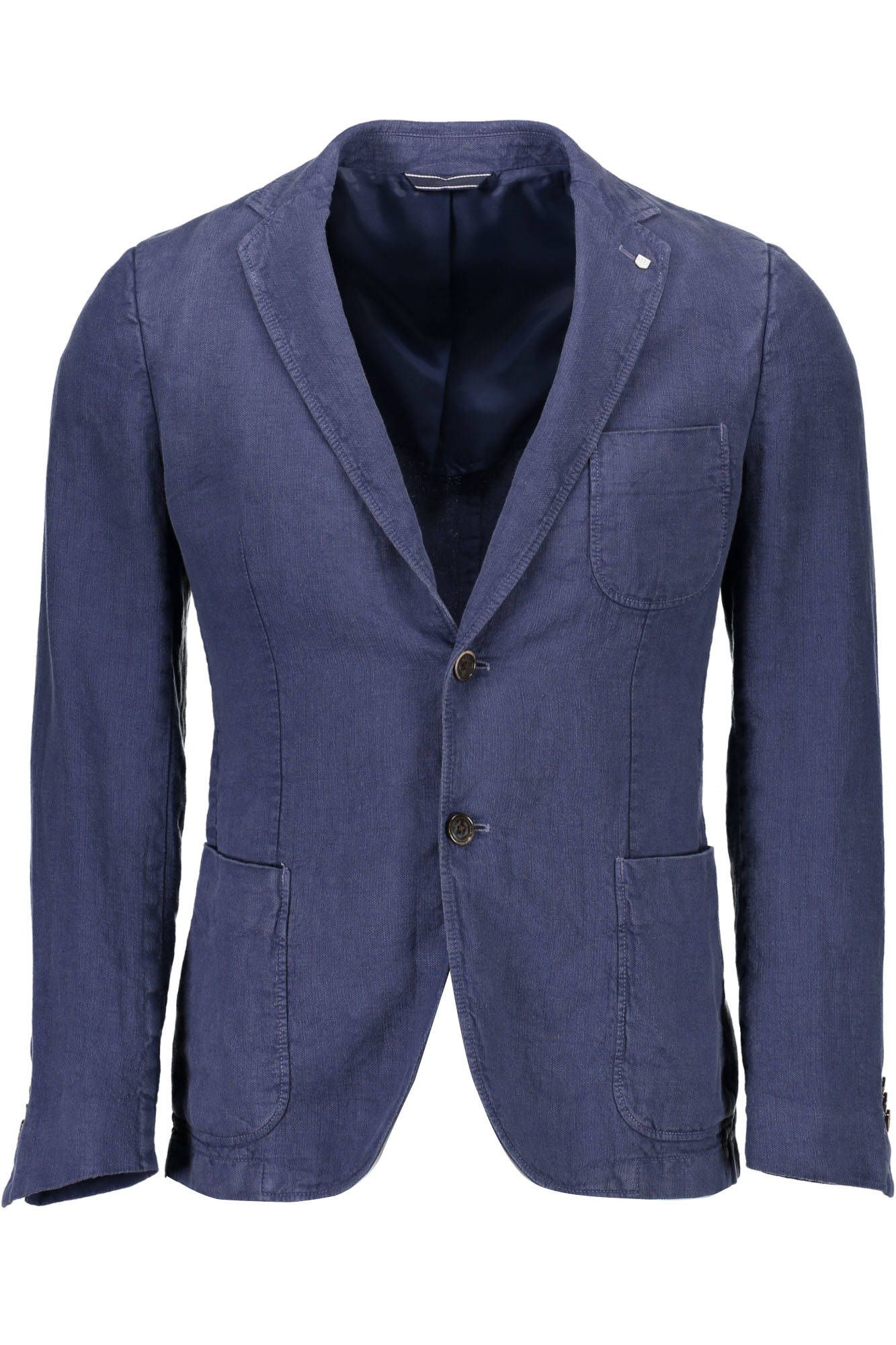 Classic  Linen Jacket with Buttons and Multiple Pockets