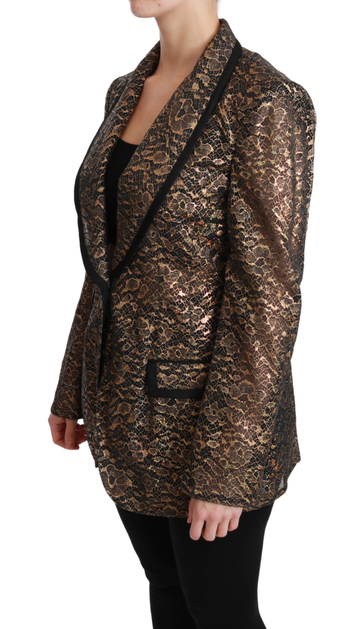 Black Floral Lace Blazer Coat