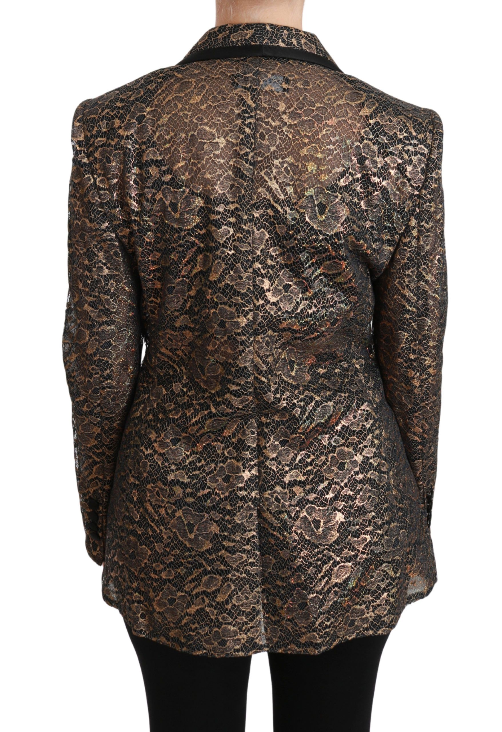 Black Floral Lace Blazer Coat