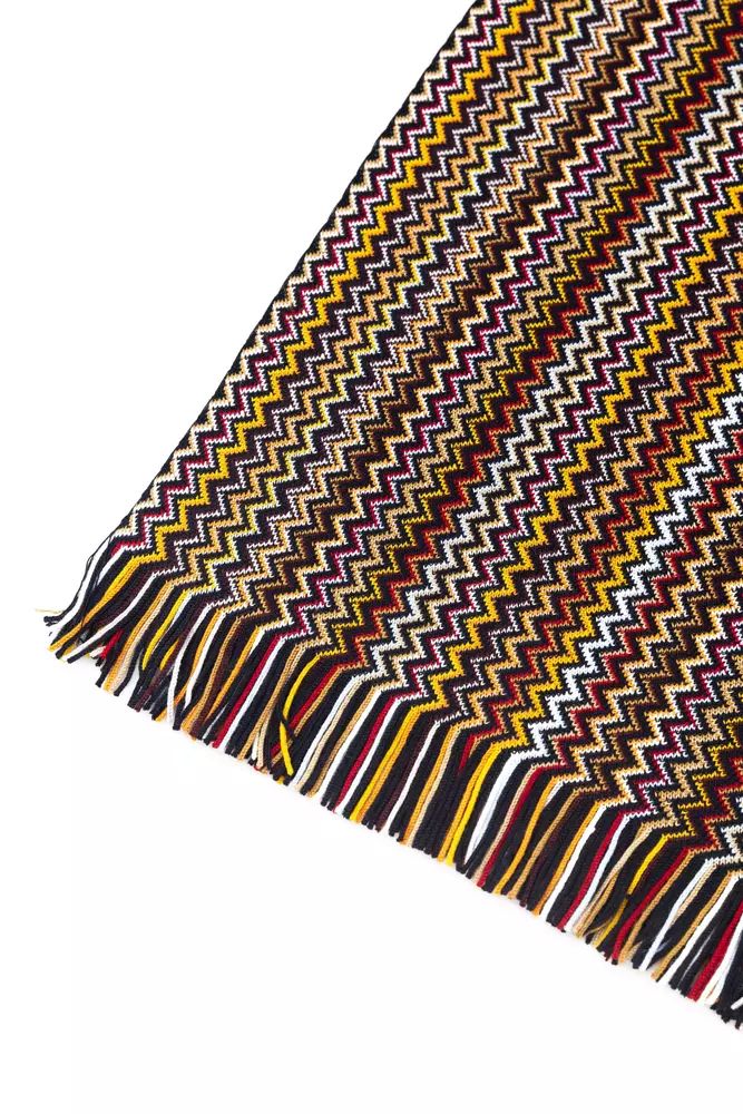 Geometric Fantasy Fringed Wool Scarf