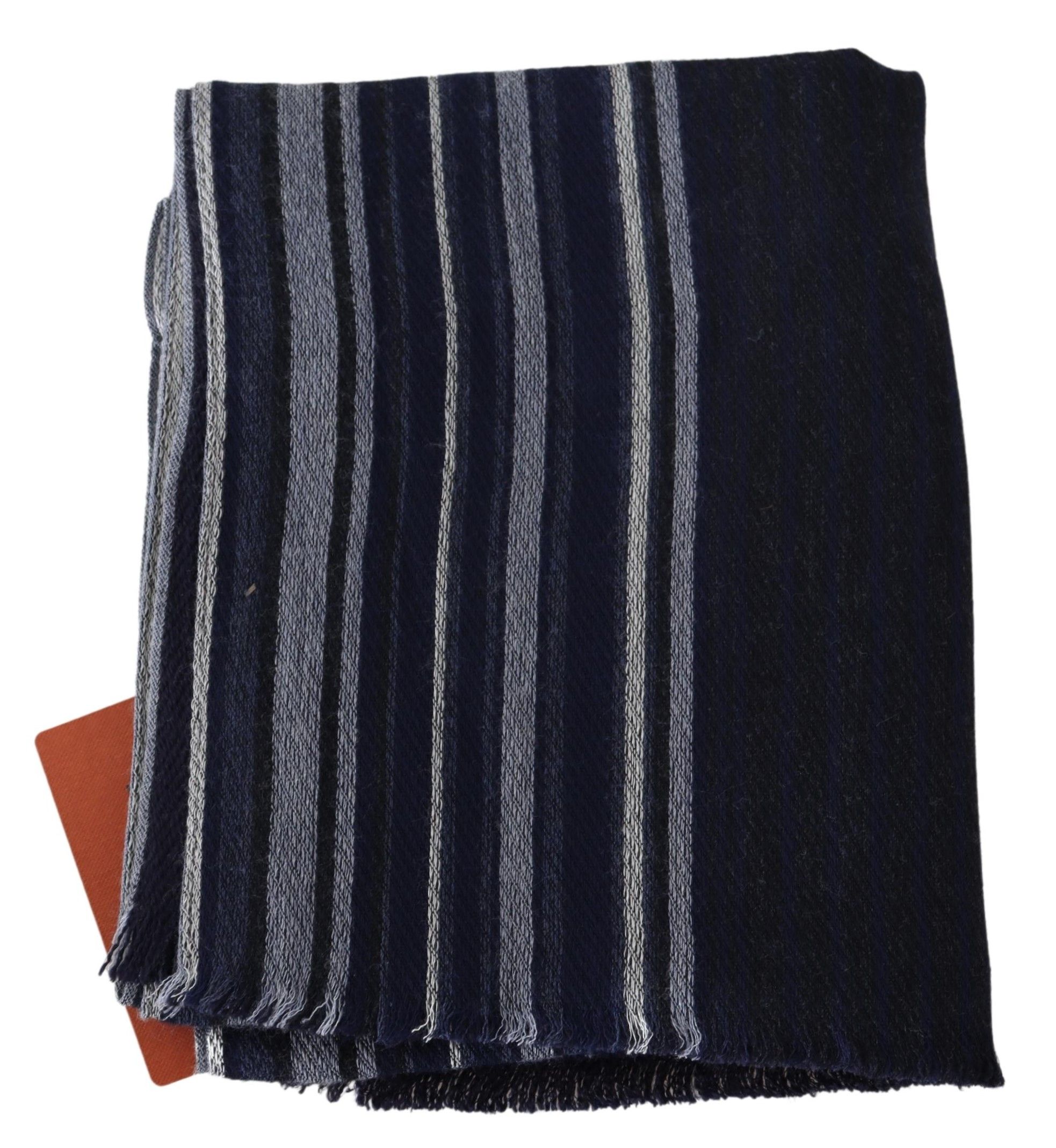 Striped Wool Wrap Fringes Shawl