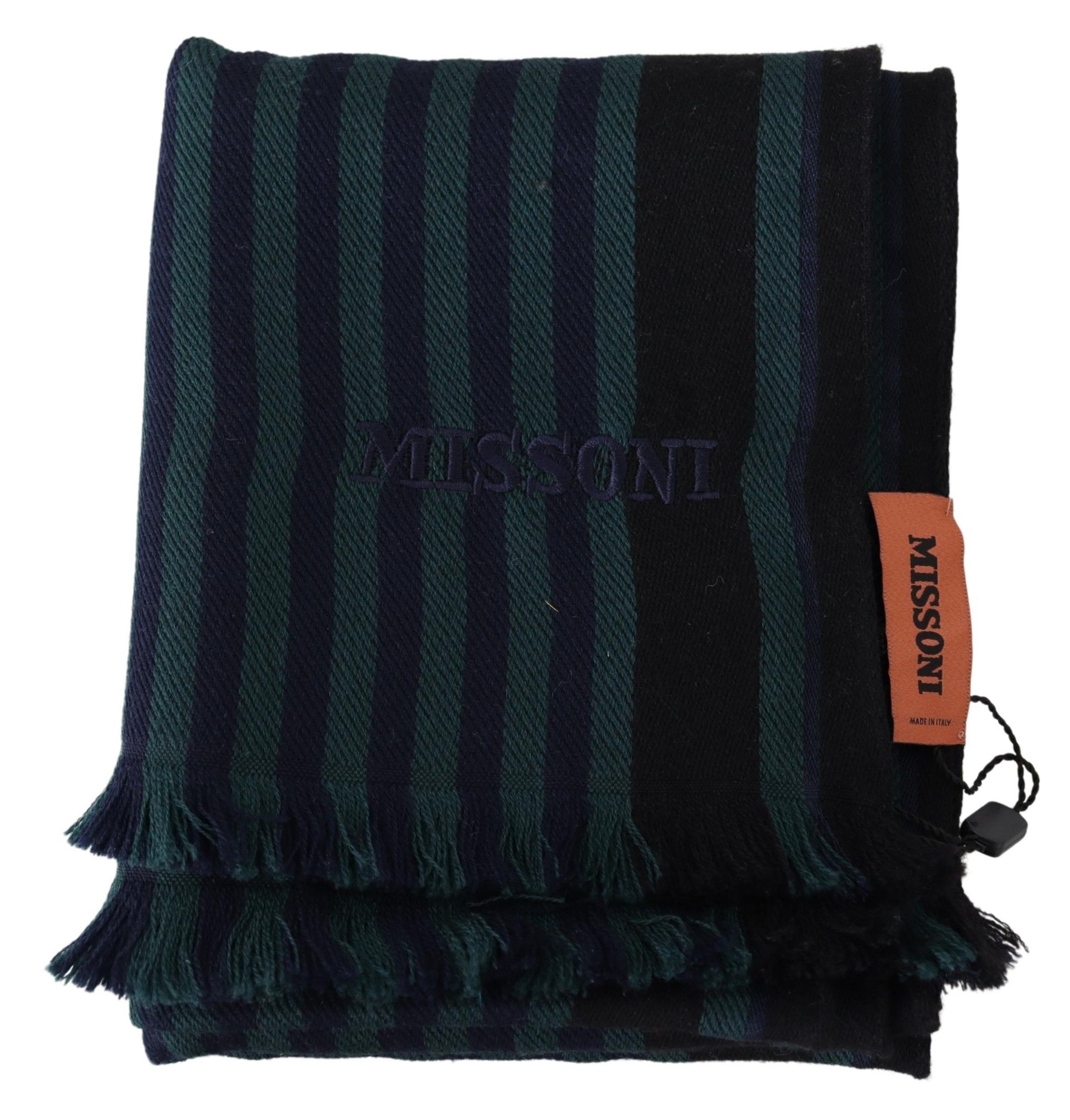 Striped Wool Neck Wrap Shawl
