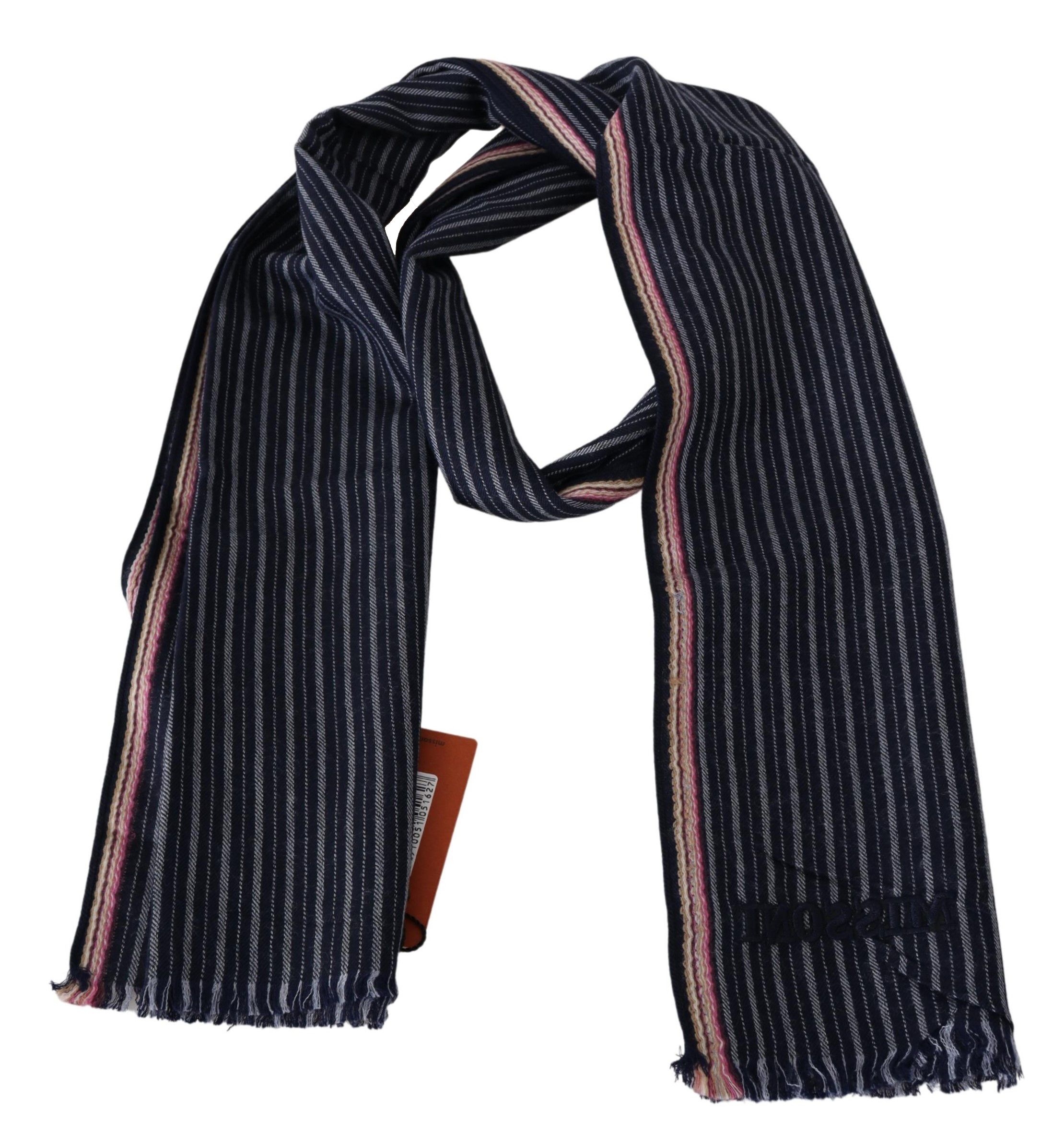 Striped Wool Neck Wrap Scarf
