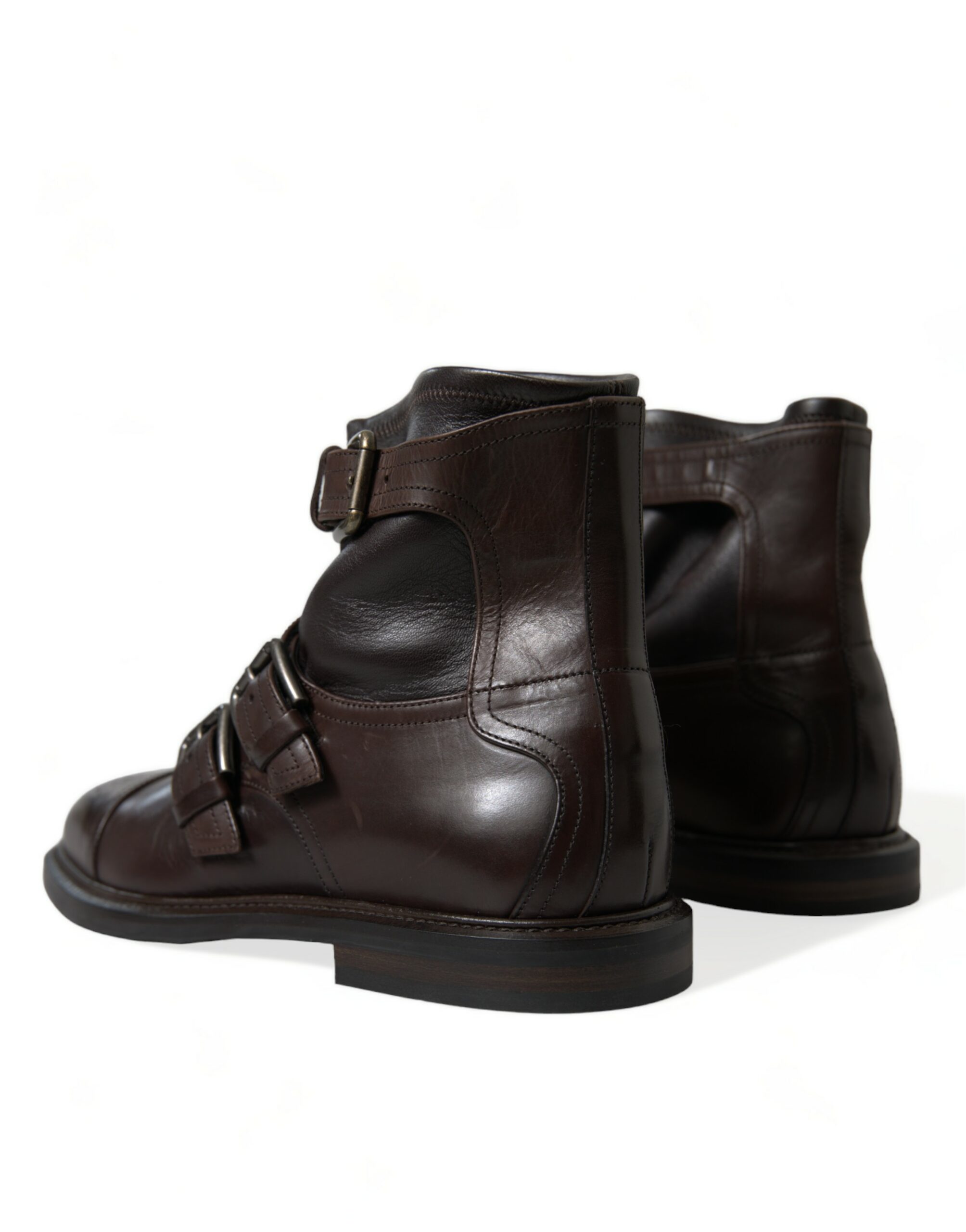 Leather Ankle Boots with Straps
