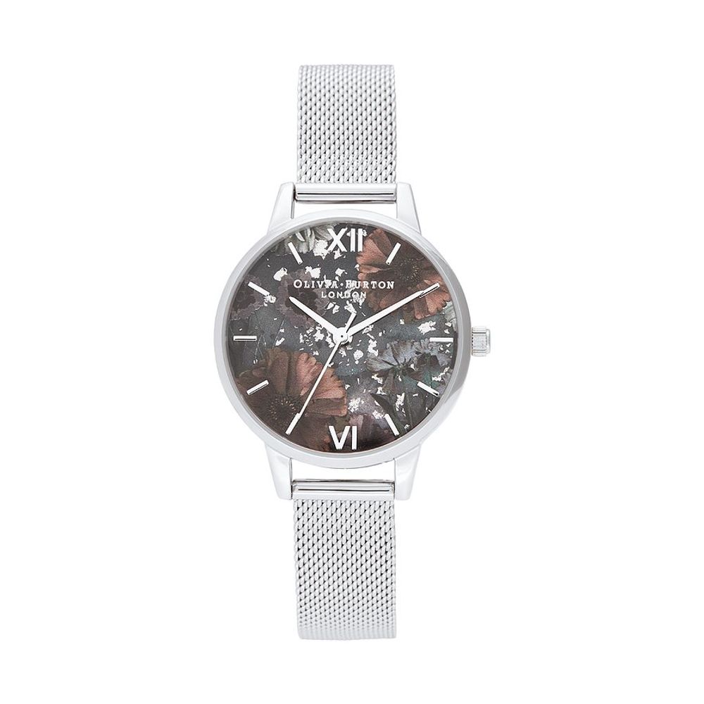 Olivia Burton Midi Dial Mesh Strap Watch Women Silver Watches