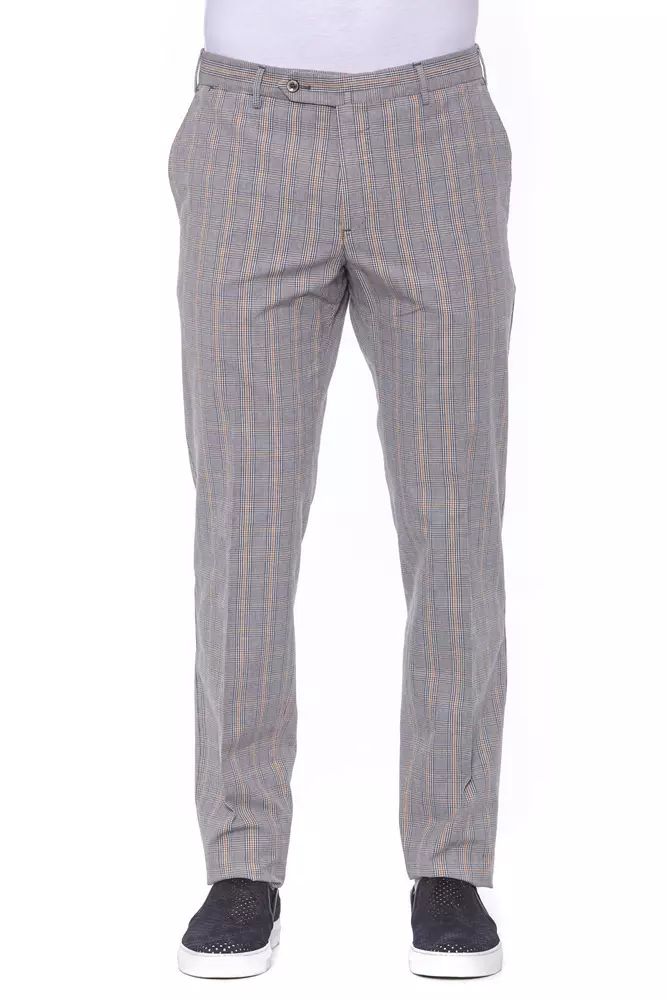 Cotton Trousers with Overlapping Closure
