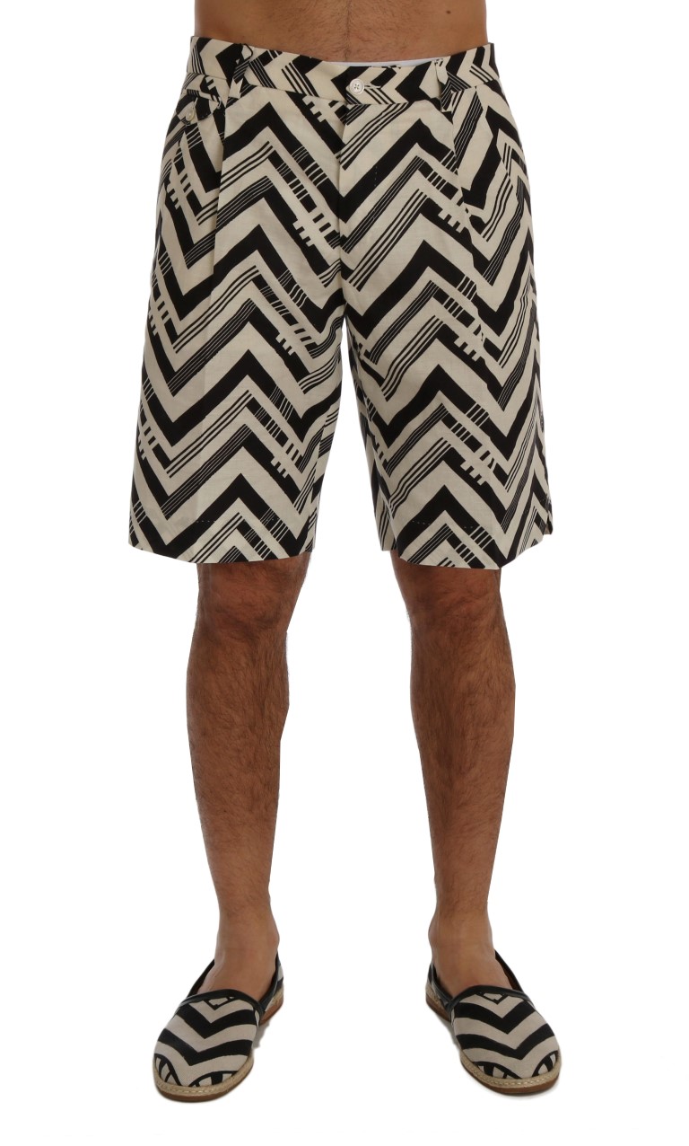 Striped Cotton Linen Shorts