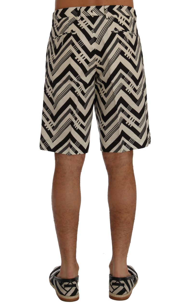Striped Cotton Linen Shorts