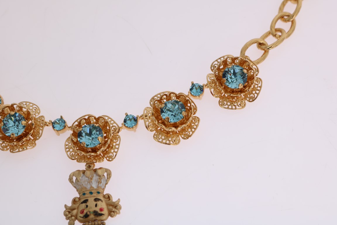 Handpainted Crystal Floral Necklace