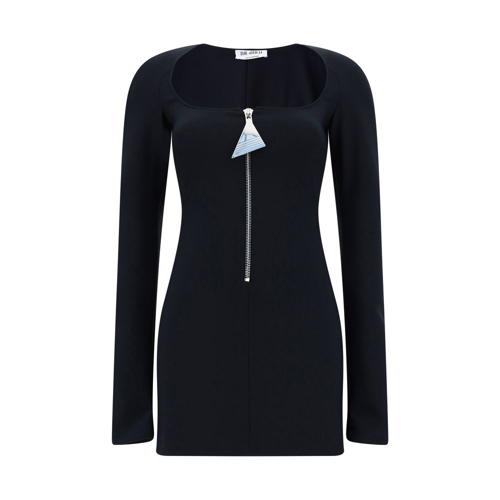 ワンピース THE ATTICO FW24 BIG ZIP MINI DRESS (248WCA312E 100) The Attico Zip-Up Mini Dress Style TH248WCA312E100100BB