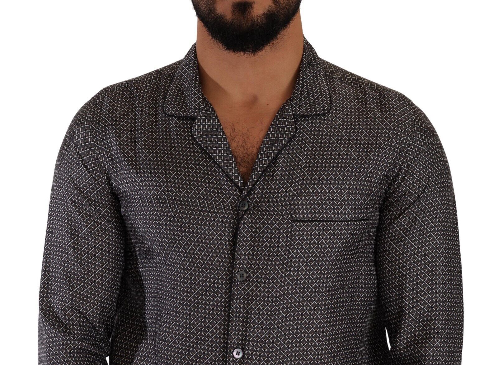 Patterned Silk Slim Fit Shirt