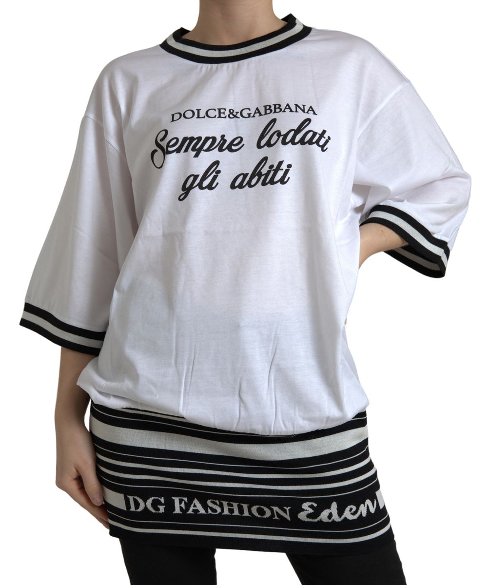 Pre-owned Dolce & Gabbana Damenmode T-shirt Mit Rundhalsausschnitt In Weiss