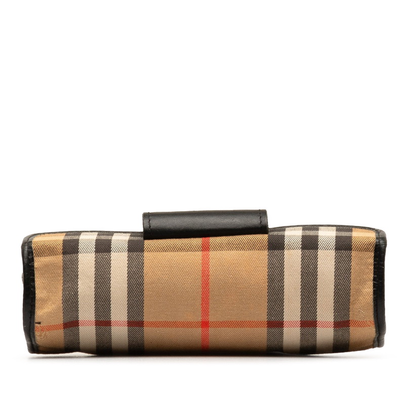 Check Canvas Cosmetic Pouch Wallet in Brown