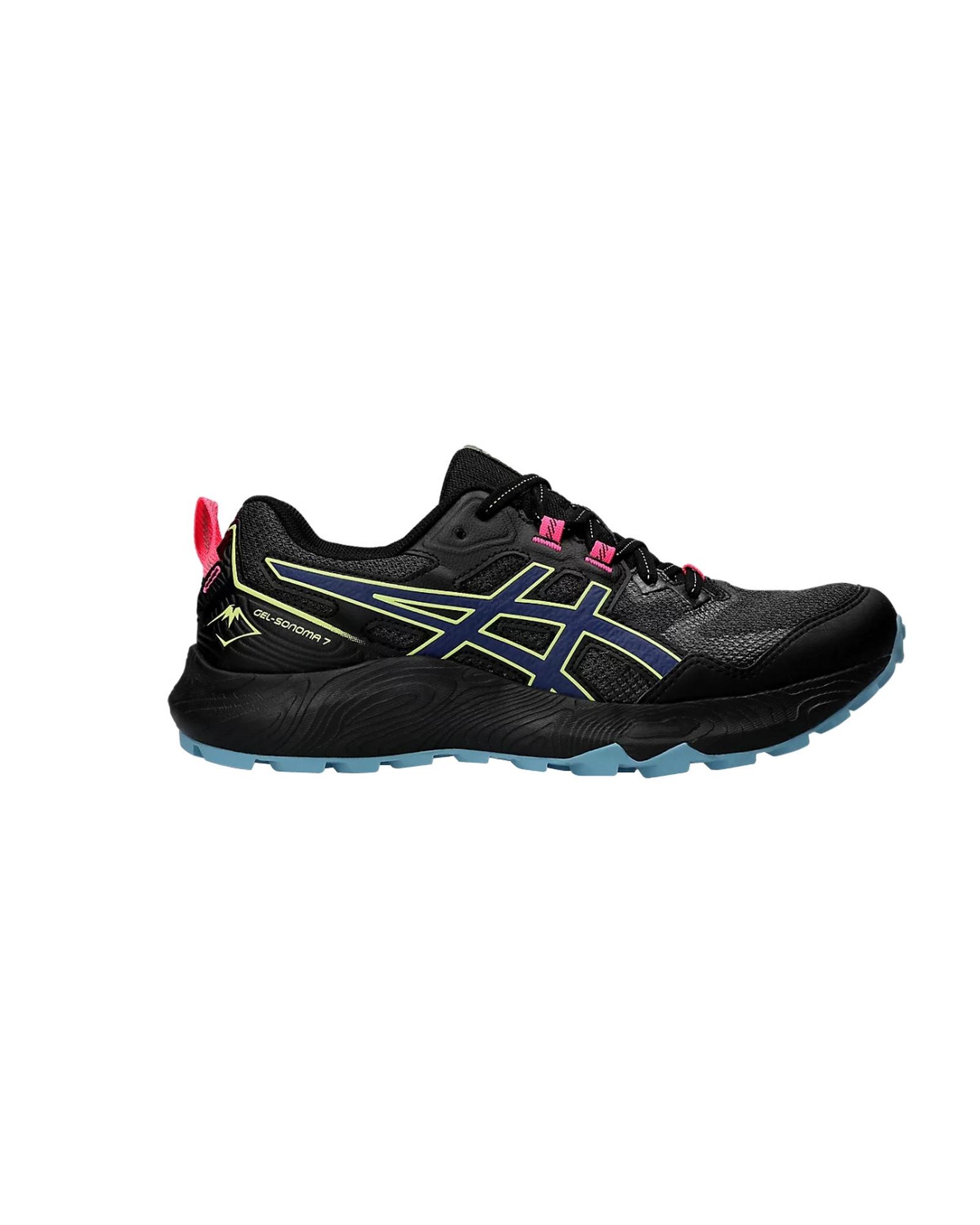 Pre-owned Asics Breathable Trail Running Shoes With Cushioned Comfort - Black -size 7 In Schwarz