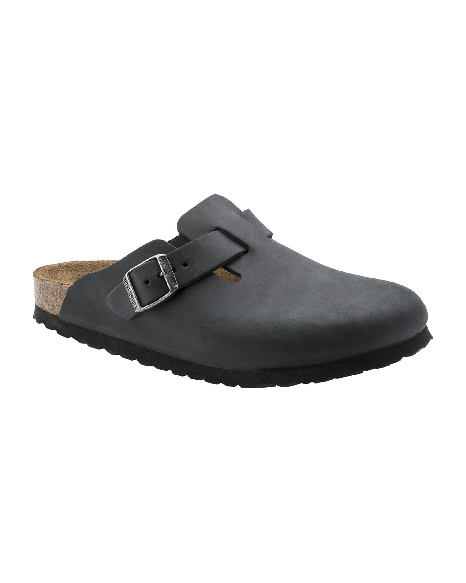 Pre-owned Birkenstock Boston Leather Clogs For Men & Women Black - Casual -size 38 In Schwarz