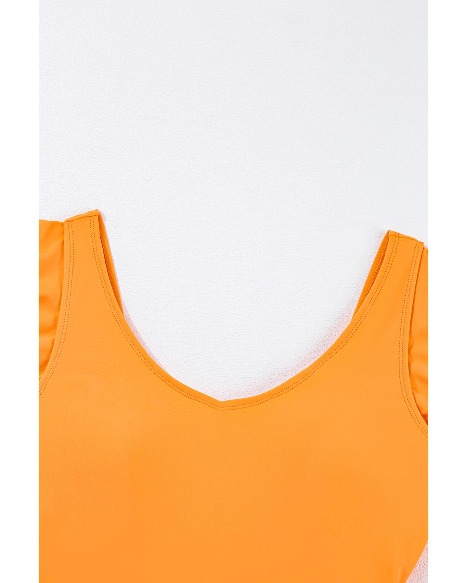 Azura Exchange Vitality Orange Color Block Ruffled Knotted Backless One Piece - Bild 36 von 60
