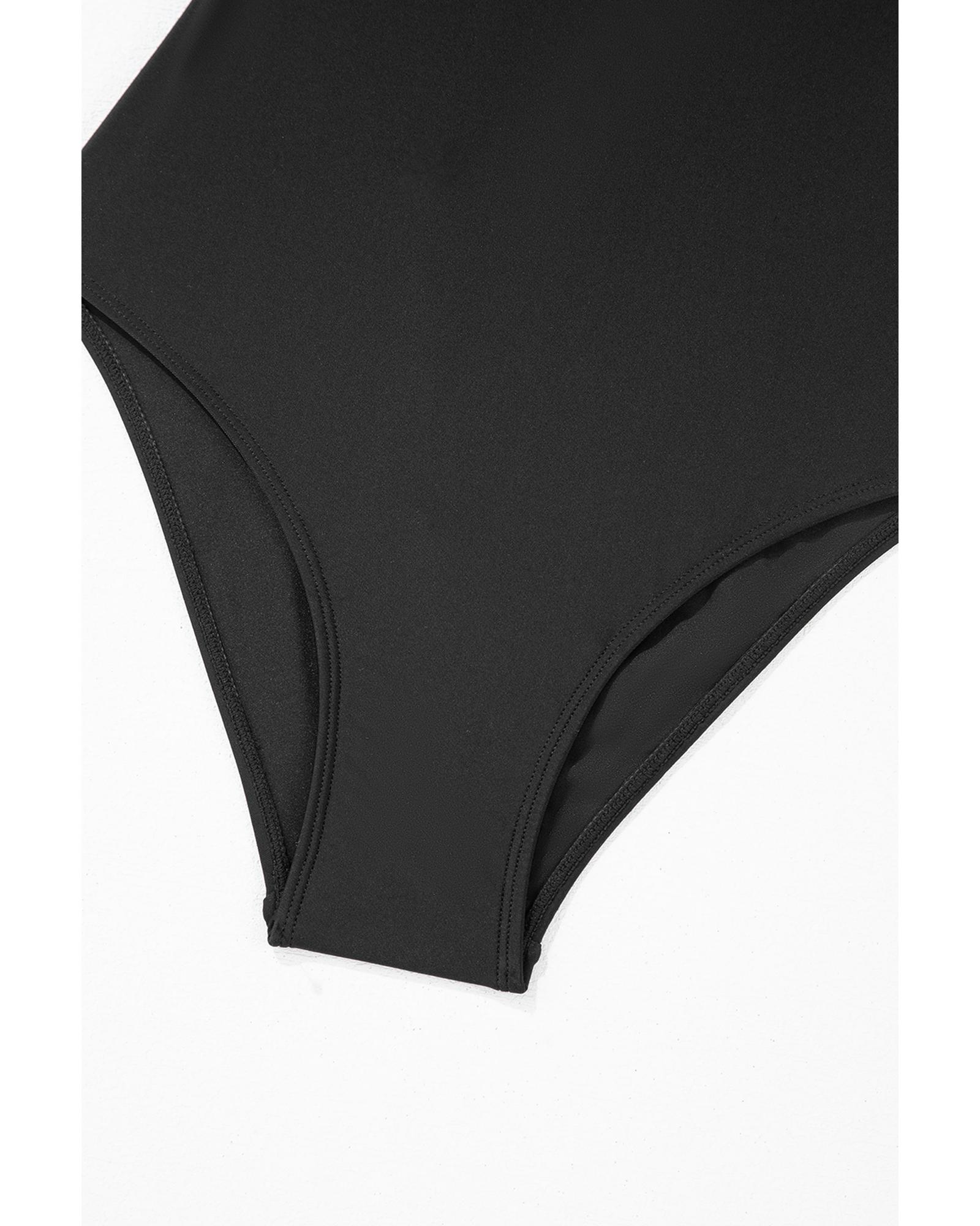 Azura Exchange Black Thin Strap Strappy Lace-up Open Back One Piece Swimsuit - Imagen 36 de 48