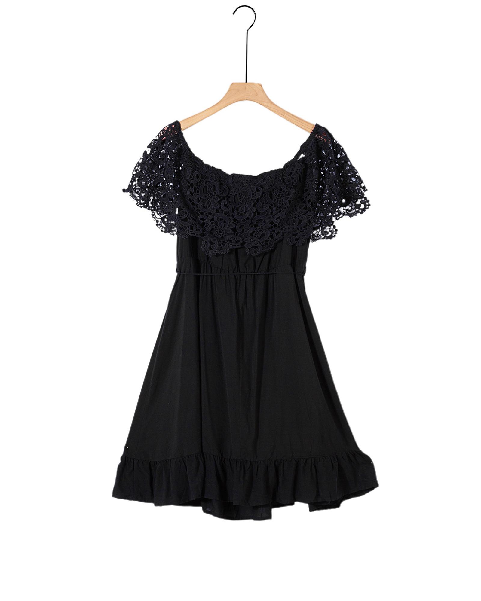 lace-sleeves-off-shoulder-dress-dresses-black-size-2x-ebay