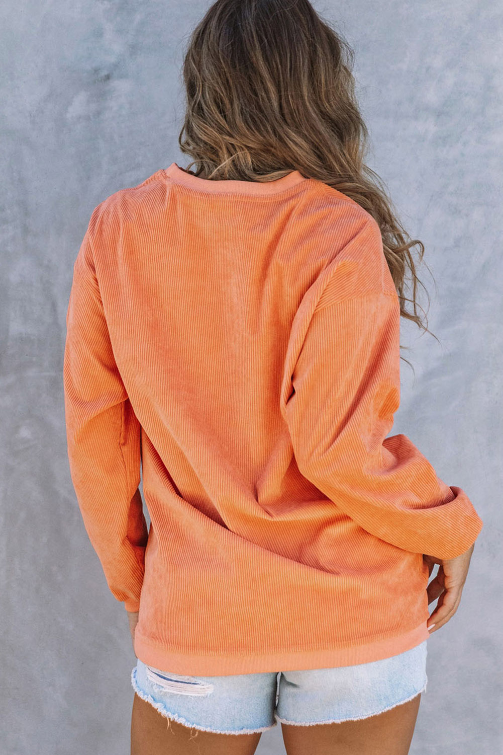 Azura Exchange Corn Graphic Orange Crop Top Sweatshirt