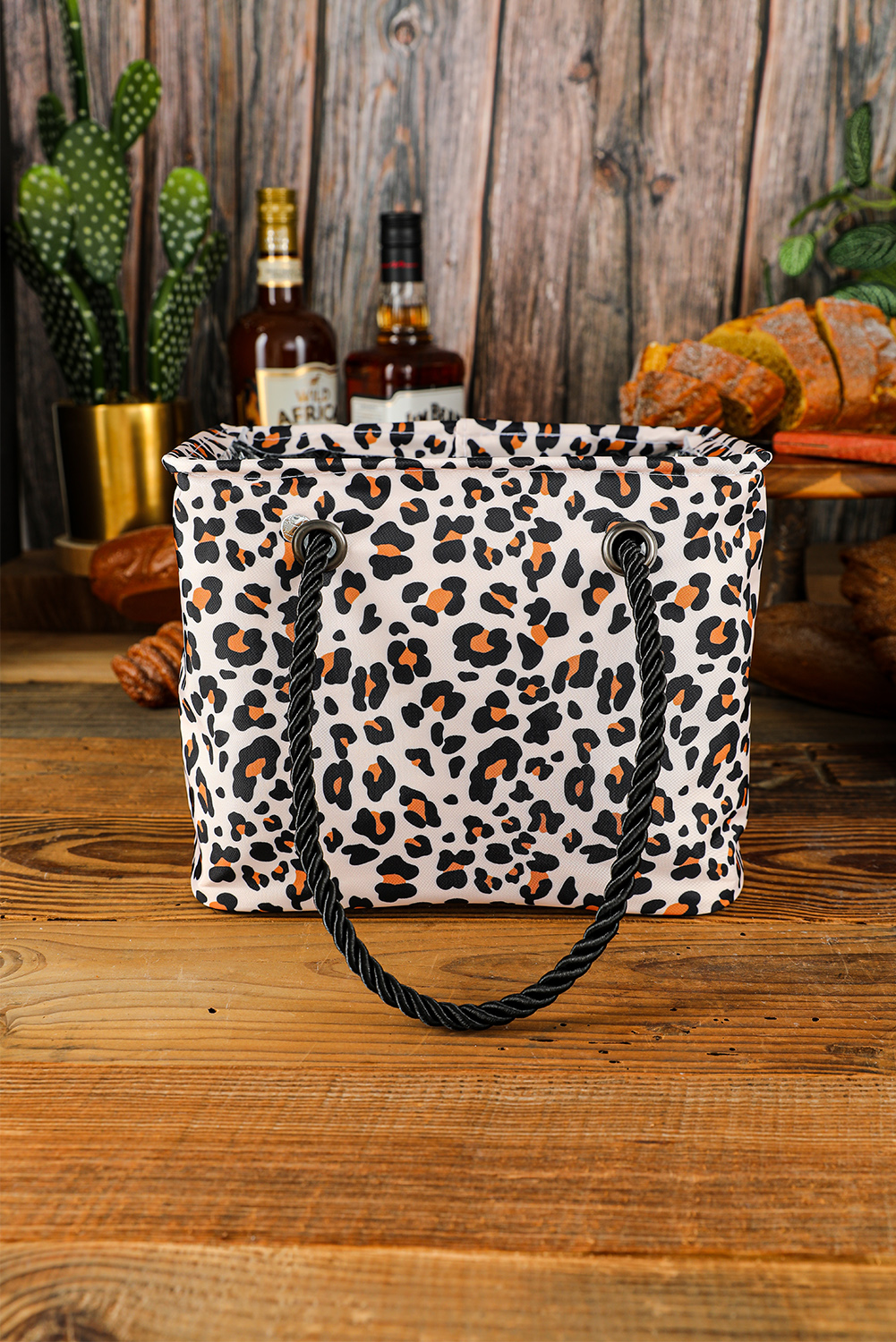 Azura Exchange Waterproof Leopard Canvas Toiletry Bag