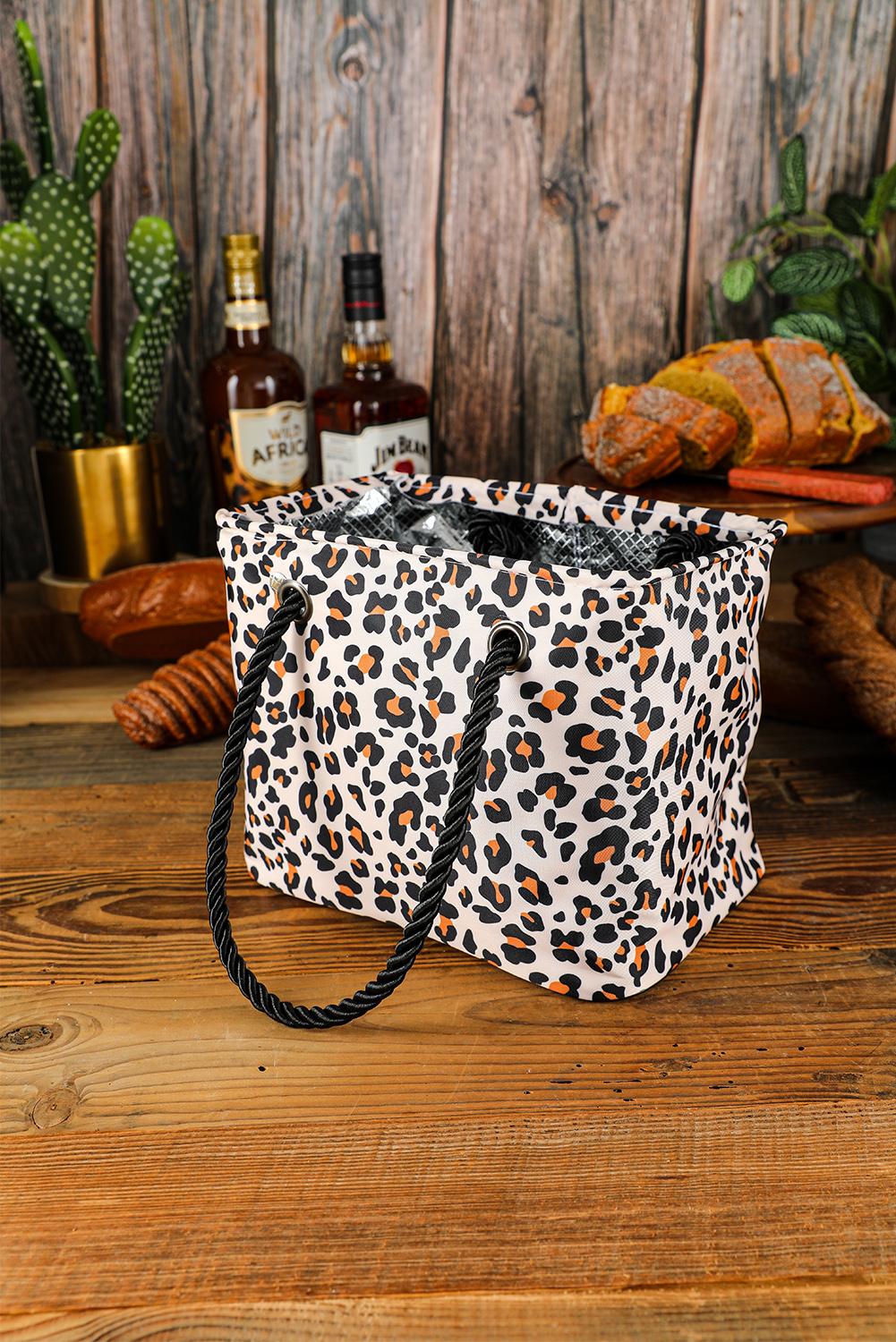 Azura Exchange Waterproof Leopard Canvas Toiletry Bag