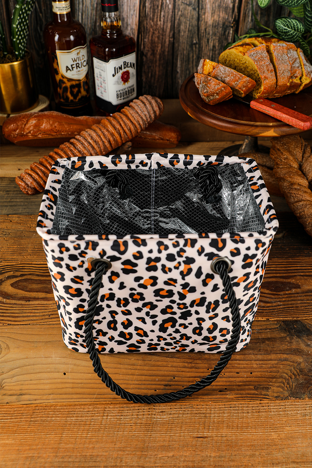 Azura Exchange Waterproof Leopard Canvas Toiletry Bag