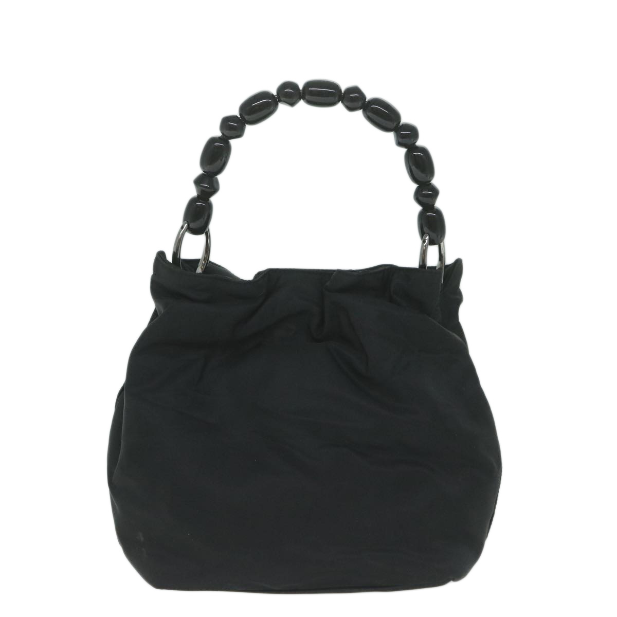 Christian Dior Maris Pearl Hand Bag Nylon Black Auth bs11468