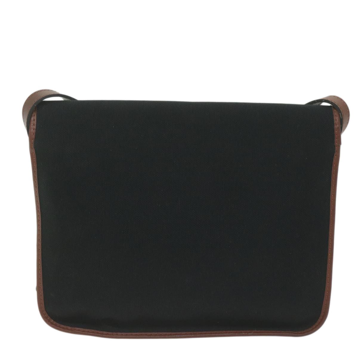 SAINT LAURENT Shoulder Bag Canvas Black Brown Auth ep2942