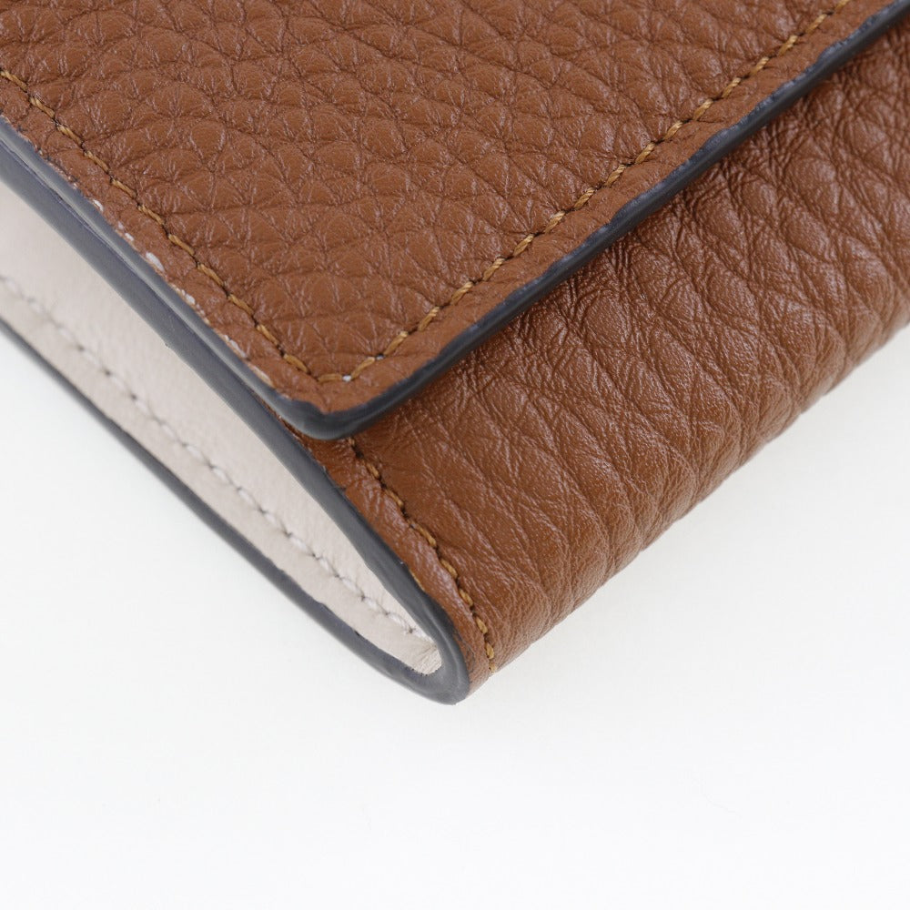 Luxury Brown Leather Long Wallet with Silver Accents