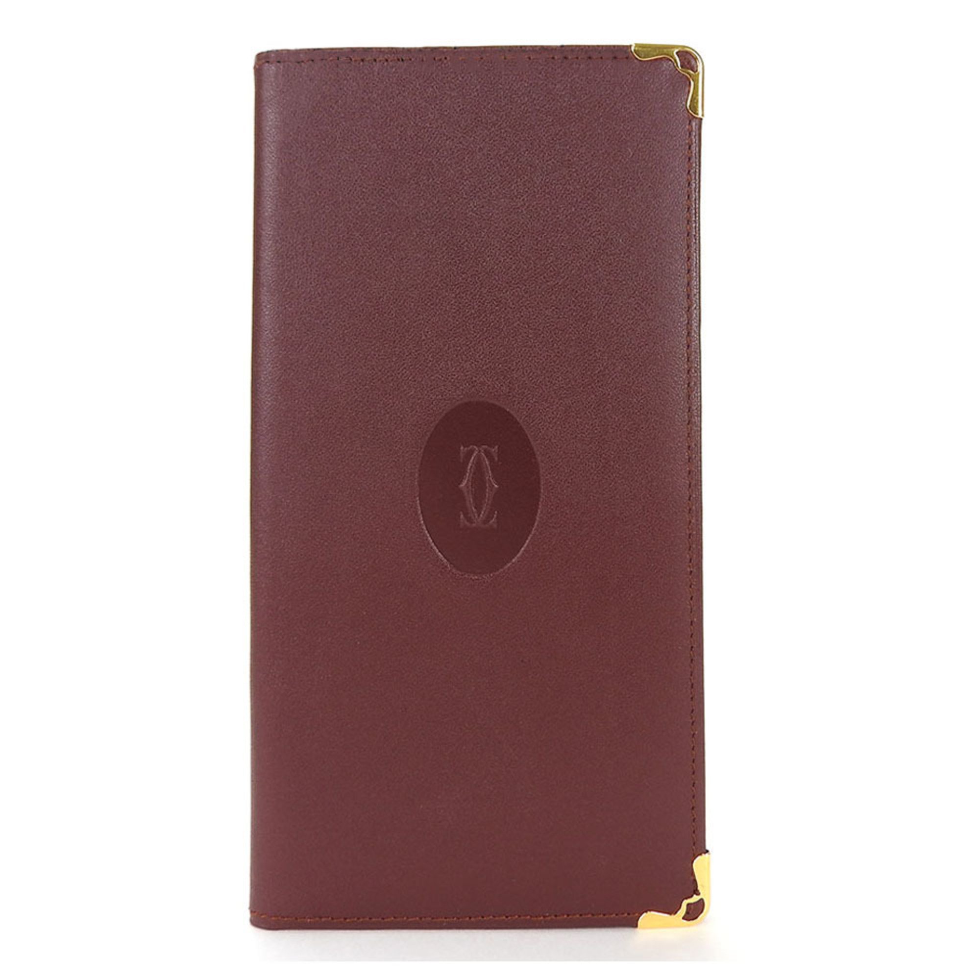 Luxurious Burgundy Leather Long Bill Wallet