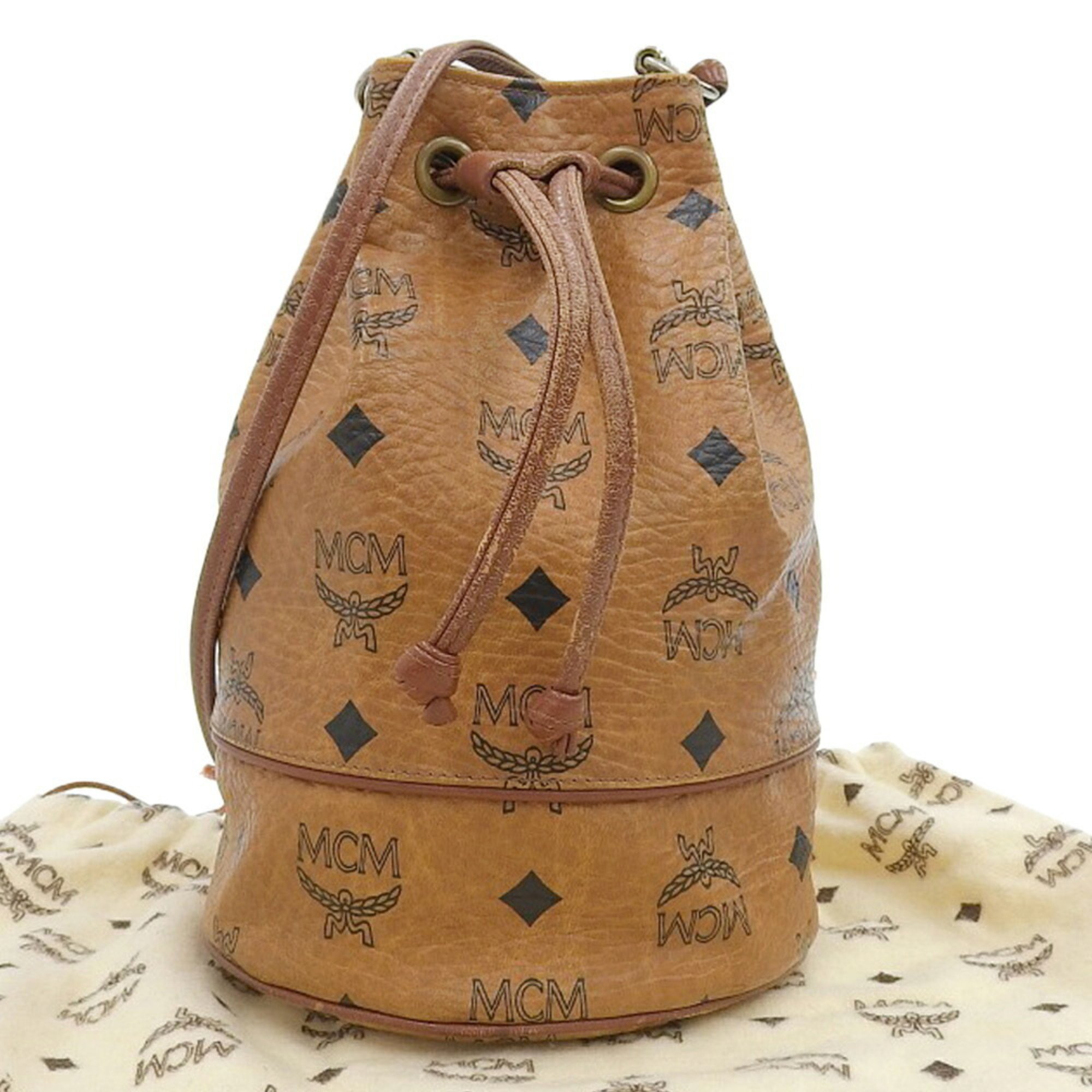 Elegant Brown Canvas Shoulder Bag