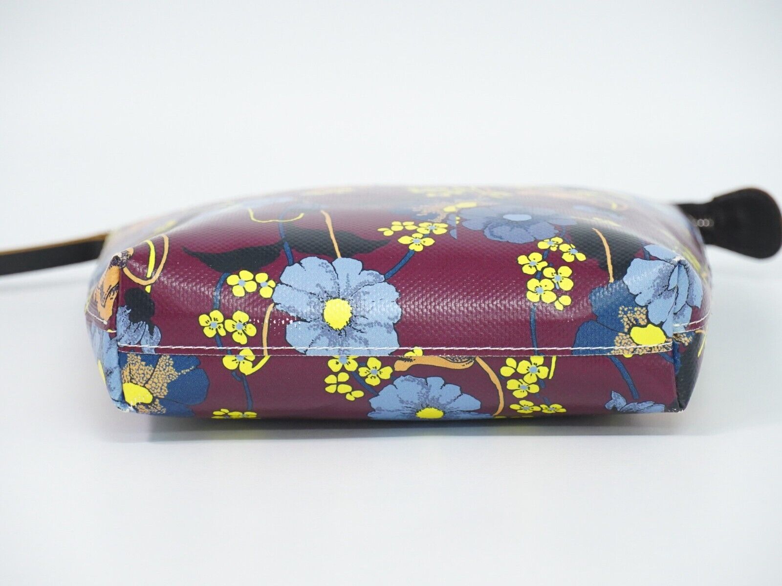 Multicolour Striped Flower Clutch with Silver Hardware