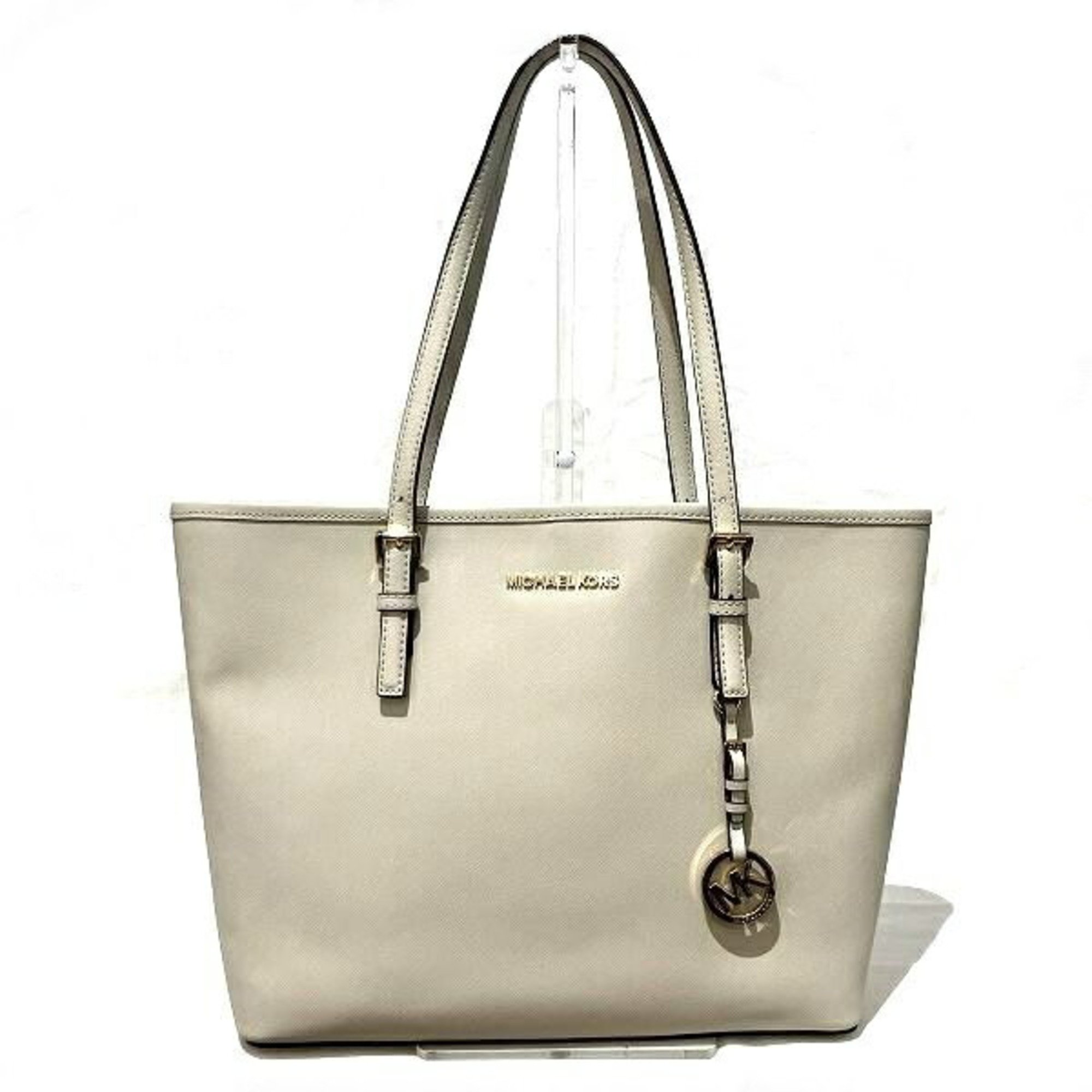 White Leather Handbag with Timeless Design