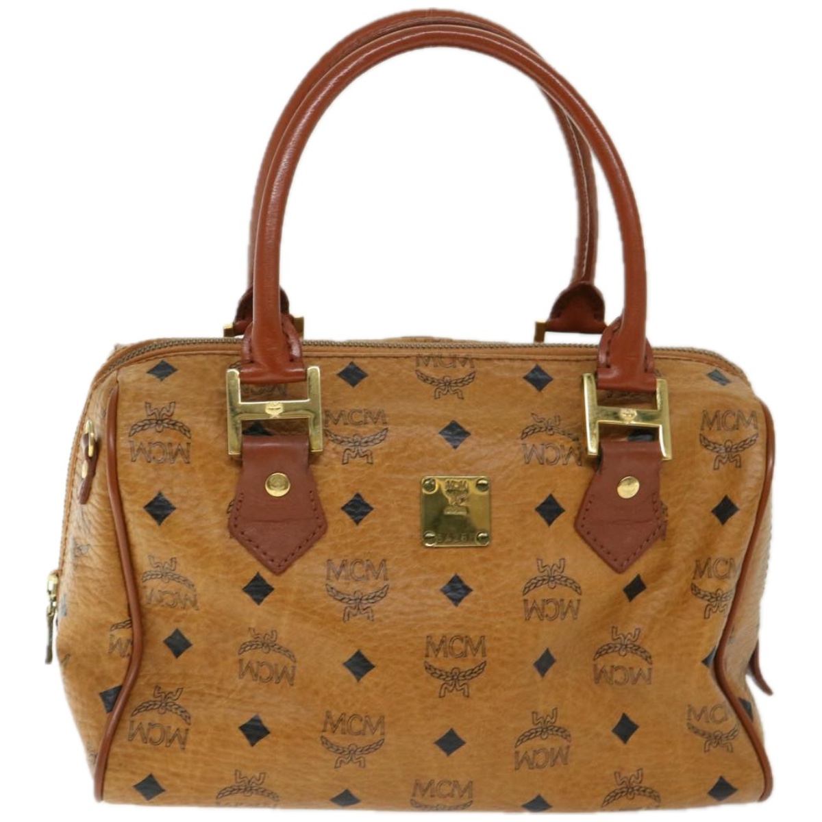 Brown Canvas Handbag with Timeless Design - Good Condition